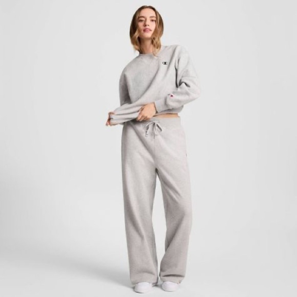 Champion Women's Fleece Crewneck Sweatshirt - Heather Gray M - Picture 5 of 6
